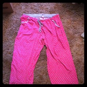 PJ bottoms (pants) Pink, white and gray.